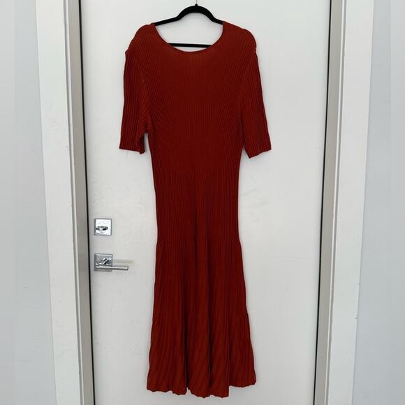 Peruvian Connection Turino Rust Ribbed Maxi Dress - Picture 7 of 7